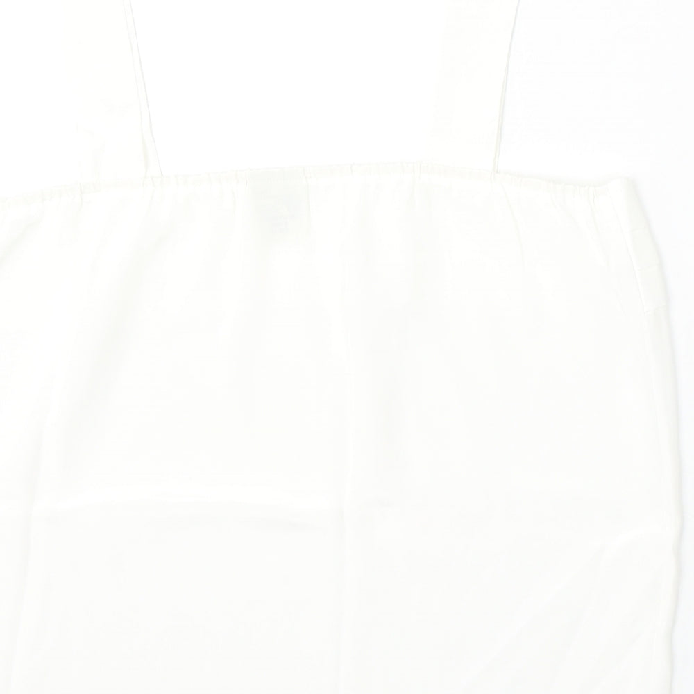 Classic Woman Womens White  Polyester Basic Tank Size 18 Square Neck