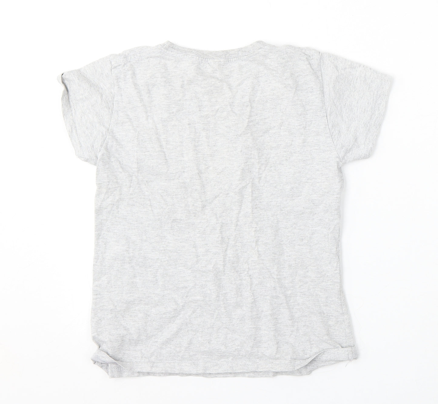 George Girls Grey  Cotton Basic T-Shirt Size 9-10 Years Round Neck