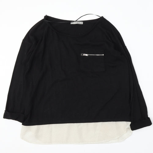 Atmosphere Womens Black Round Neck  Polyester Pullover Jumper Size 14