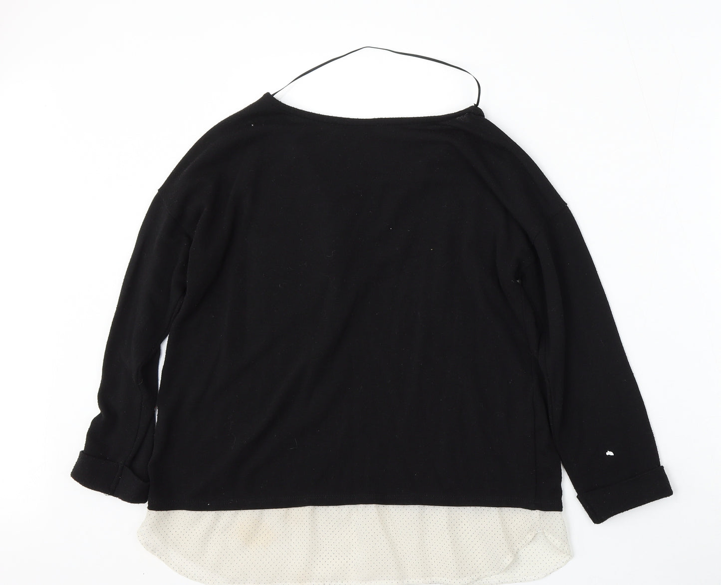 Atmosphere Womens Black Round Neck  Polyester Pullover Jumper Size 14