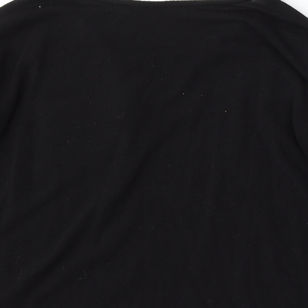 Atmosphere Womens Black Round Neck  Polyester Pullover Jumper Size 14