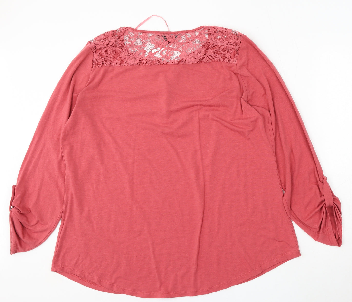 Primark Womens Red Round Neck  Polyester Pullover Jumper Size XL