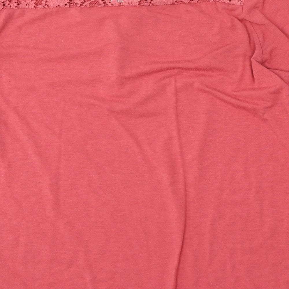 Primark Womens Red Round Neck  Polyester Pullover Jumper Size XL