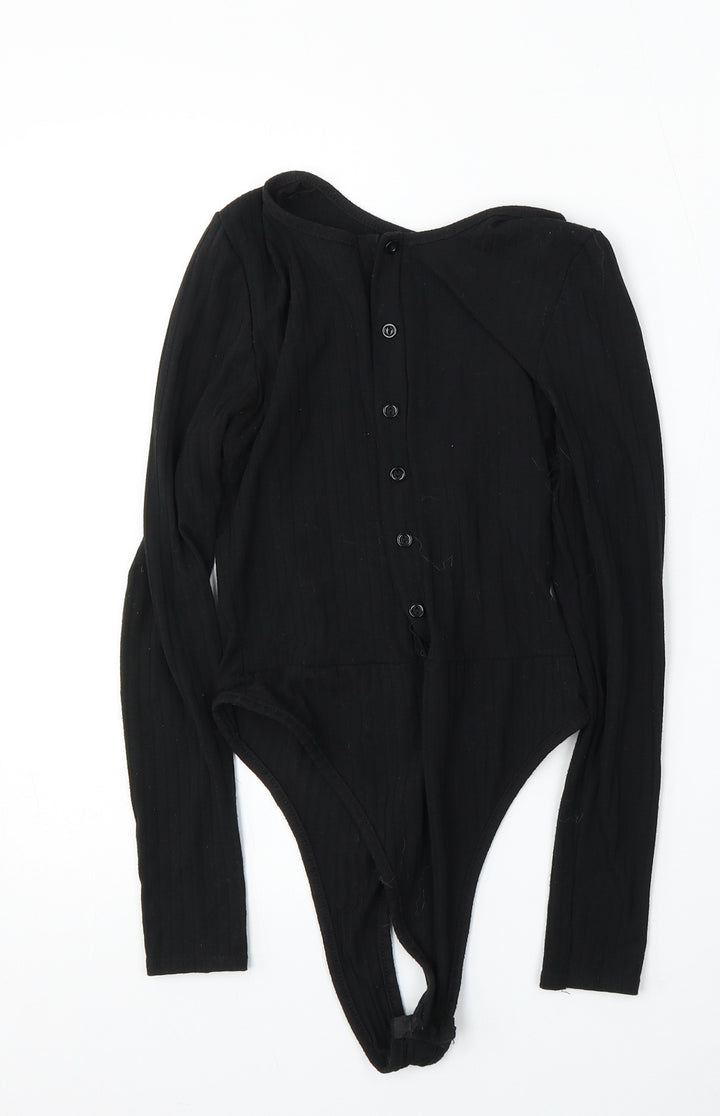 Miss Pap Womens Black  Polyester Bodysuit One-Piece Size 6