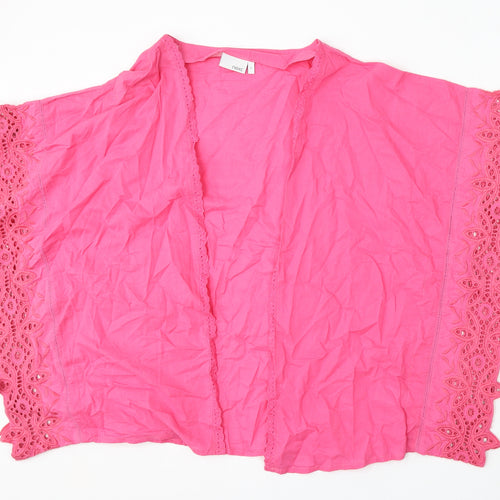 NEXT Womens Pink V-Neck  Cotton Cape Jumper Size 12