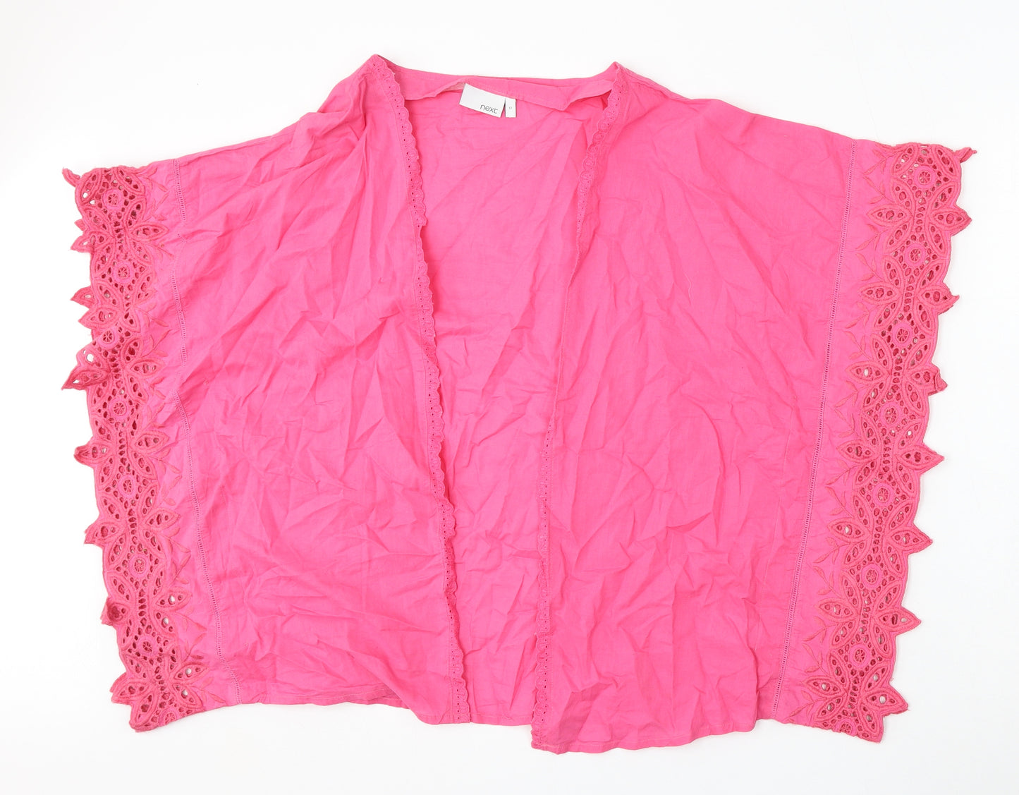 NEXT Womens Pink V-Neck  Cotton Cape Jumper Size 12