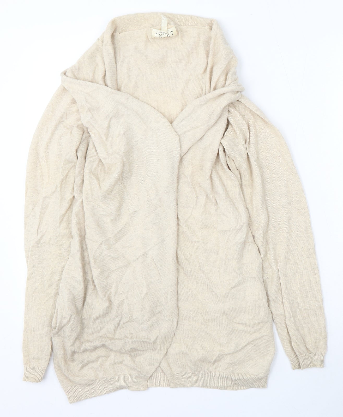 NEXT Womens Beige V-Neck  Viscose Cardigan Jumper Size 12