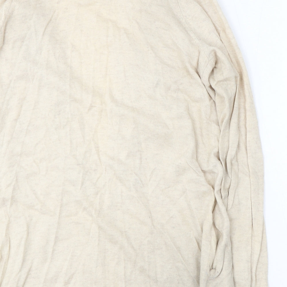 NEXT Womens Beige V-Neck  Viscose Cardigan Jumper Size 12