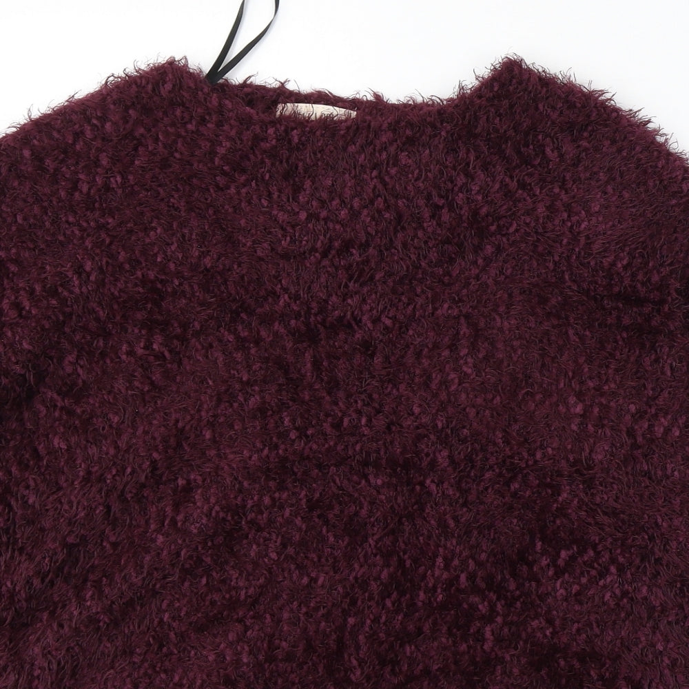 New Look Womens Red Round Neck  Polyester Pullover Jumper Size L