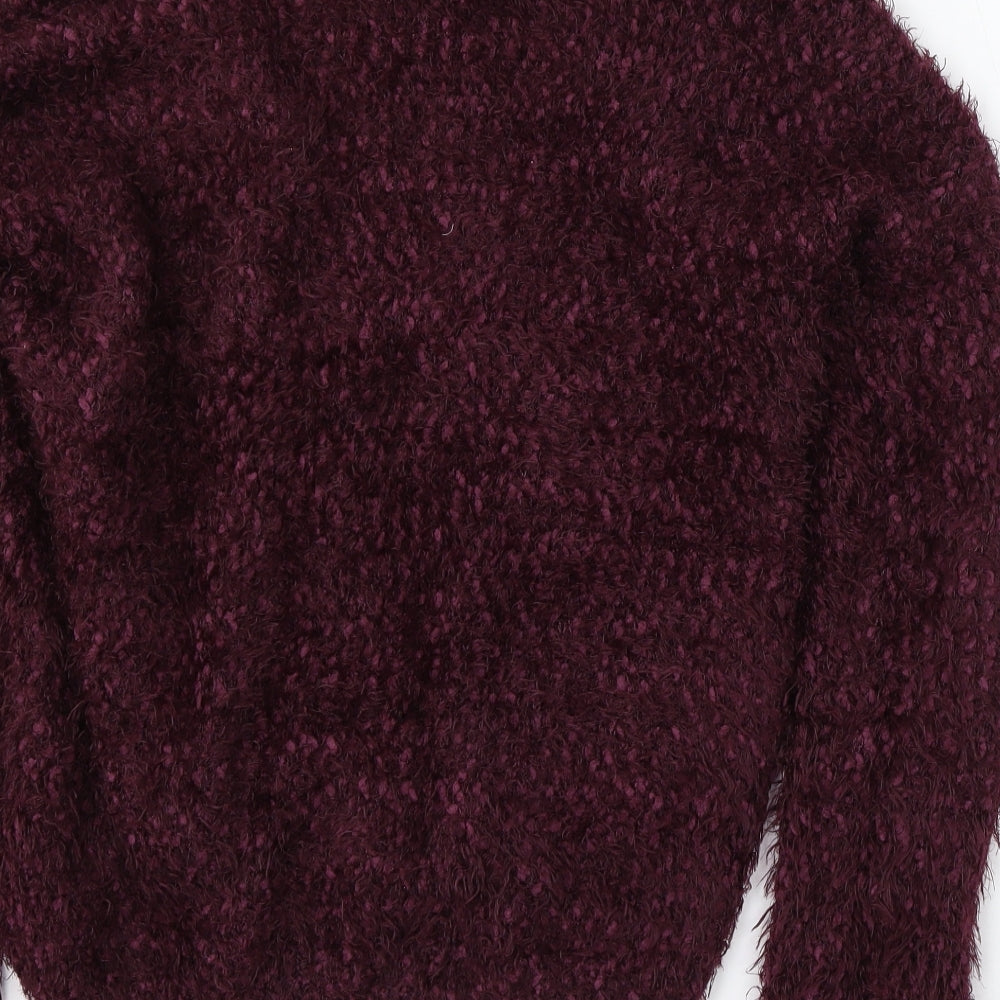 New Look Womens Red Round Neck  Polyester Pullover Jumper Size L