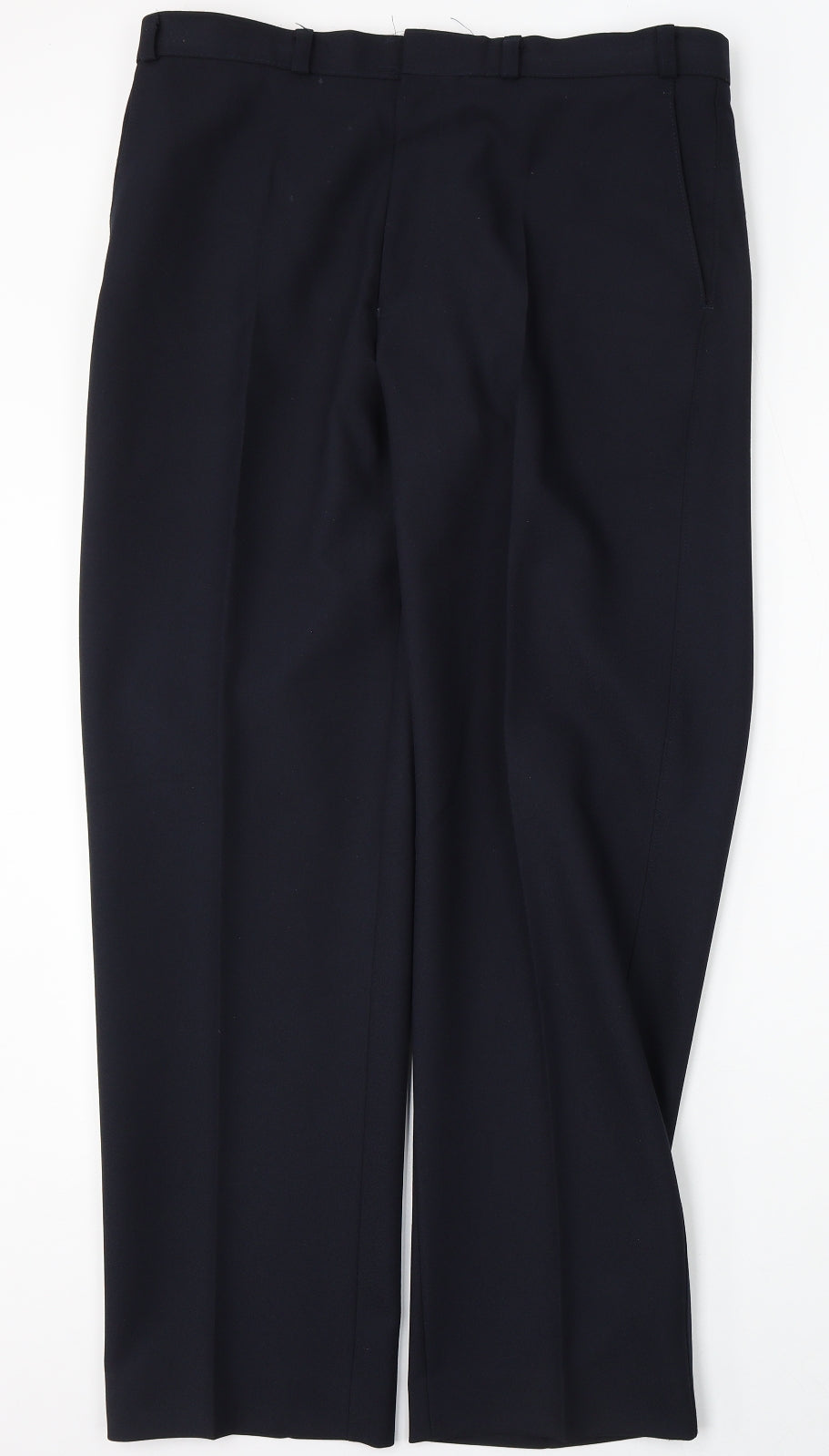 Marks and Spencer Mens Blue  Wool Trousers  Size 36 L31 in Regular