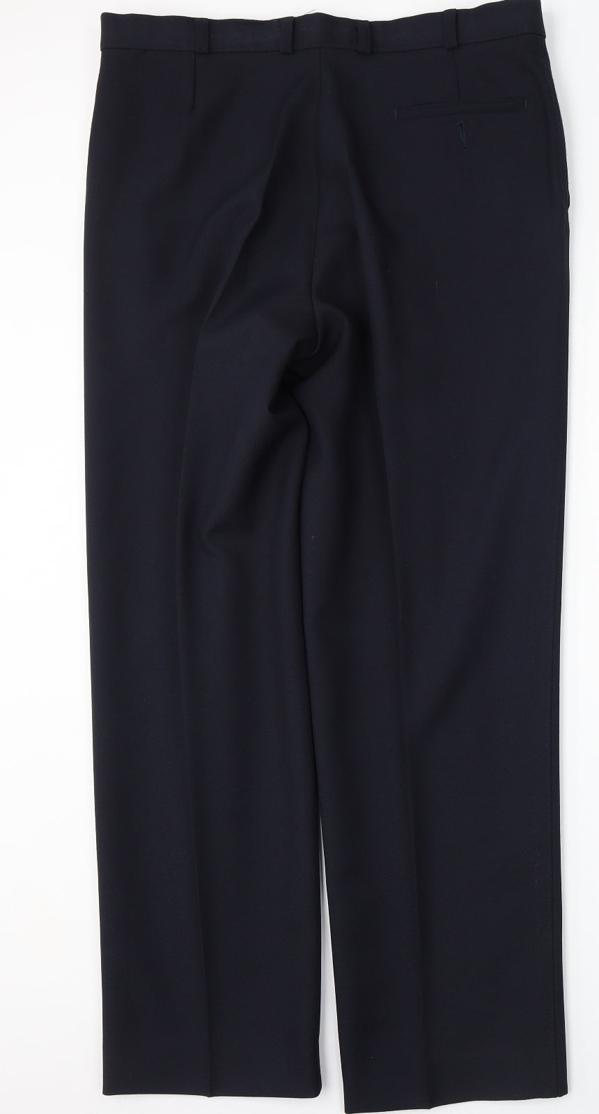 Marks and Spencer Mens Blue  Wool Trousers  Size 36 L31 in Regular