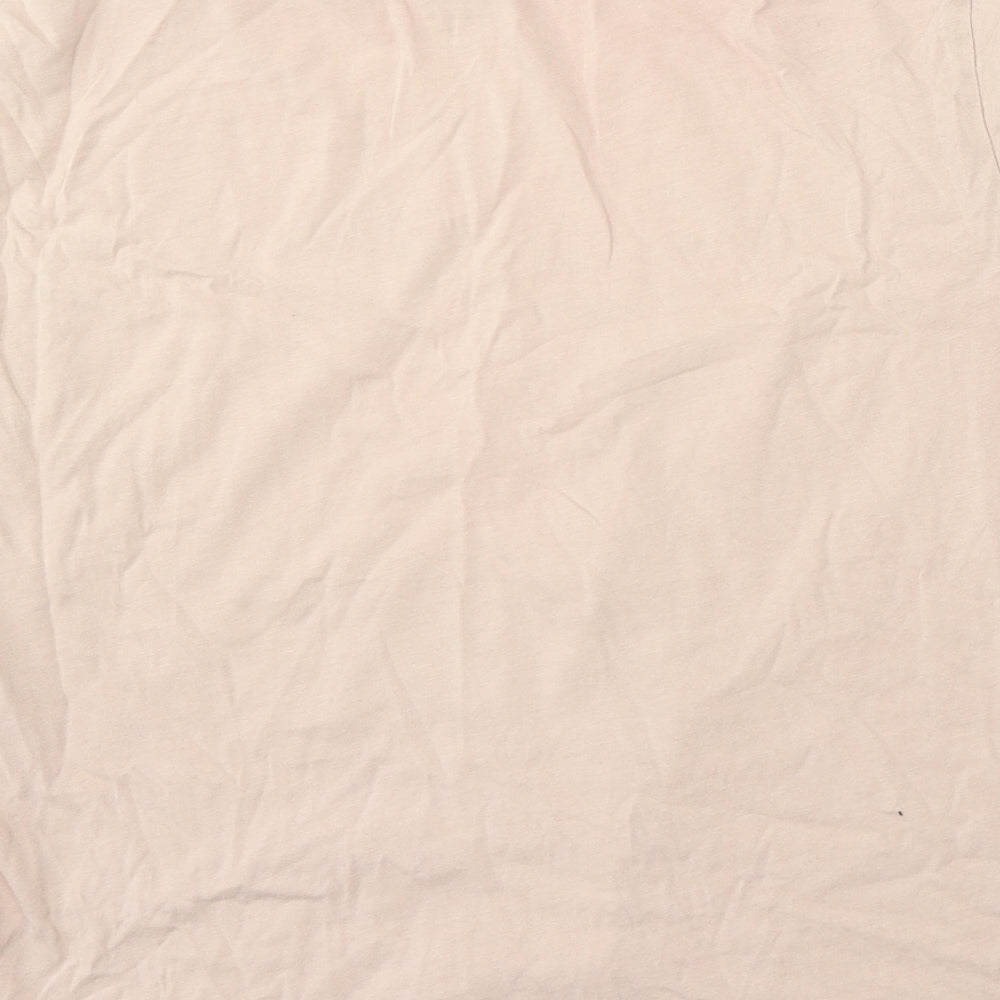 New Look Womens Pink  Cotton Basic T-Shirt Size 14 Round Neck