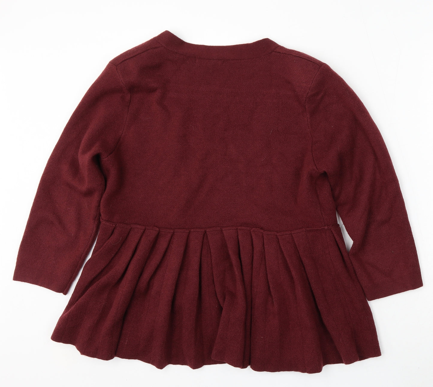 Per Una Womens Red V-Neck  Acrylic Cardigan Jumper Size 14
