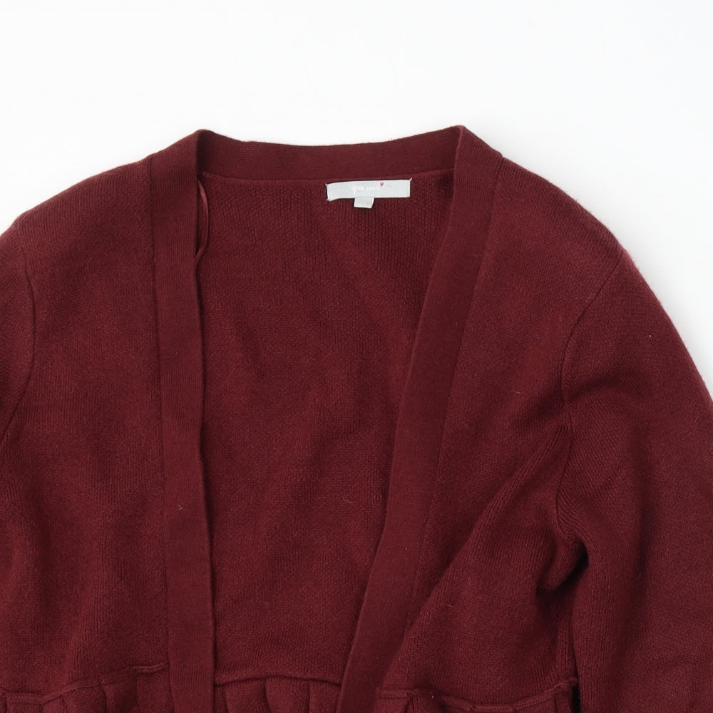 Per Una Womens Red V-Neck  Acrylic Cardigan Jumper Size 14