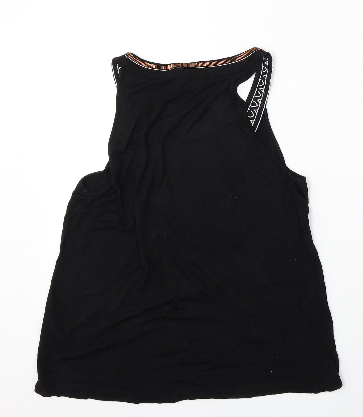 Wallis Womens Black  Viscose Basic Tank Size M Round Neck