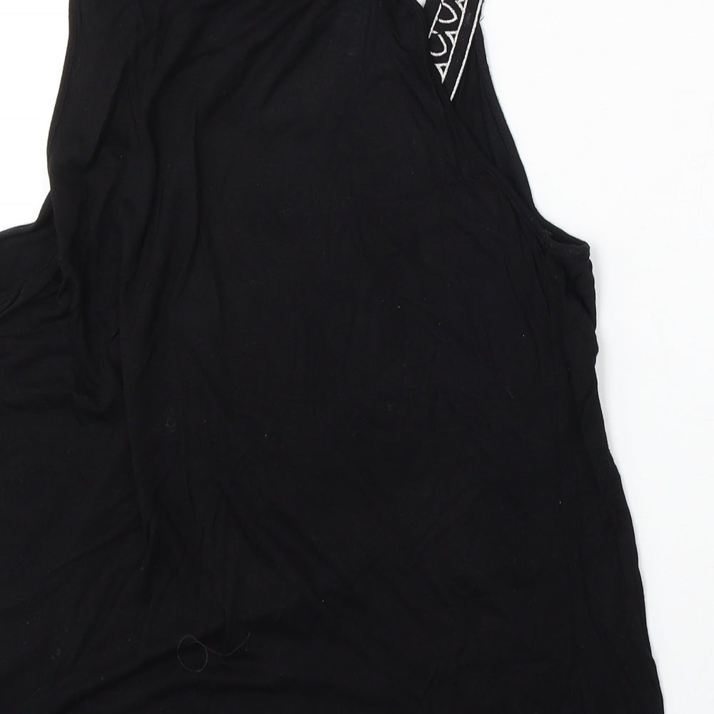 Wallis Womens Black  Viscose Basic Tank Size M Round Neck