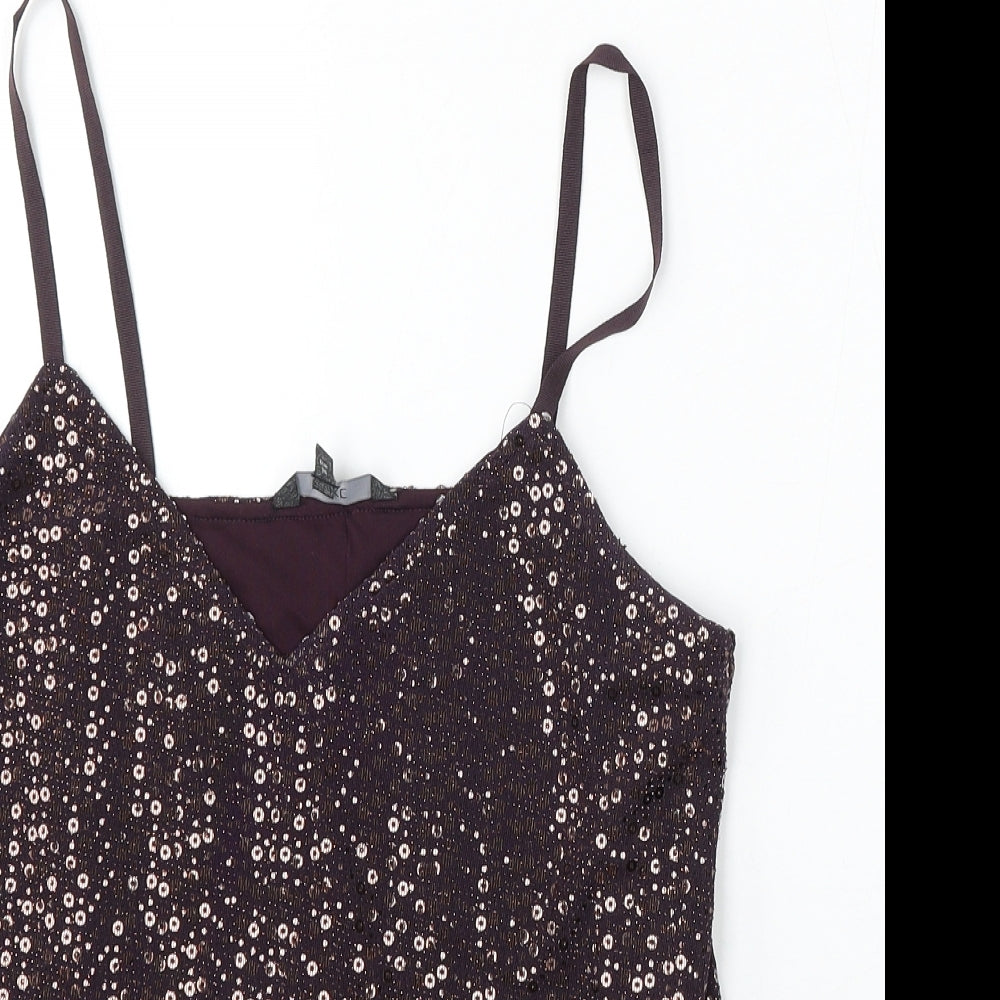 NEXT Womens Purple  Nylon Basic Tank Size 8 V-Neck