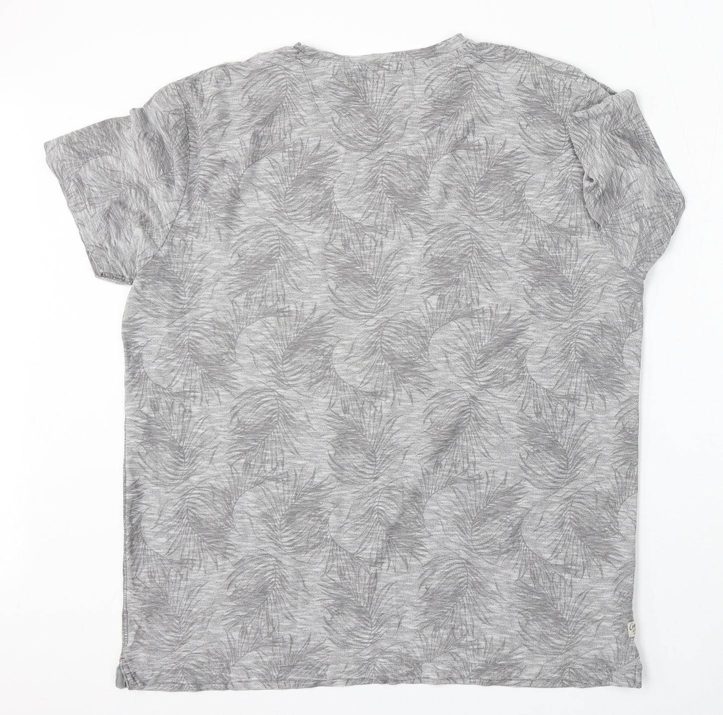 NEXT Mens Grey Floral Cotton  T-Shirt Size XL Round Neck