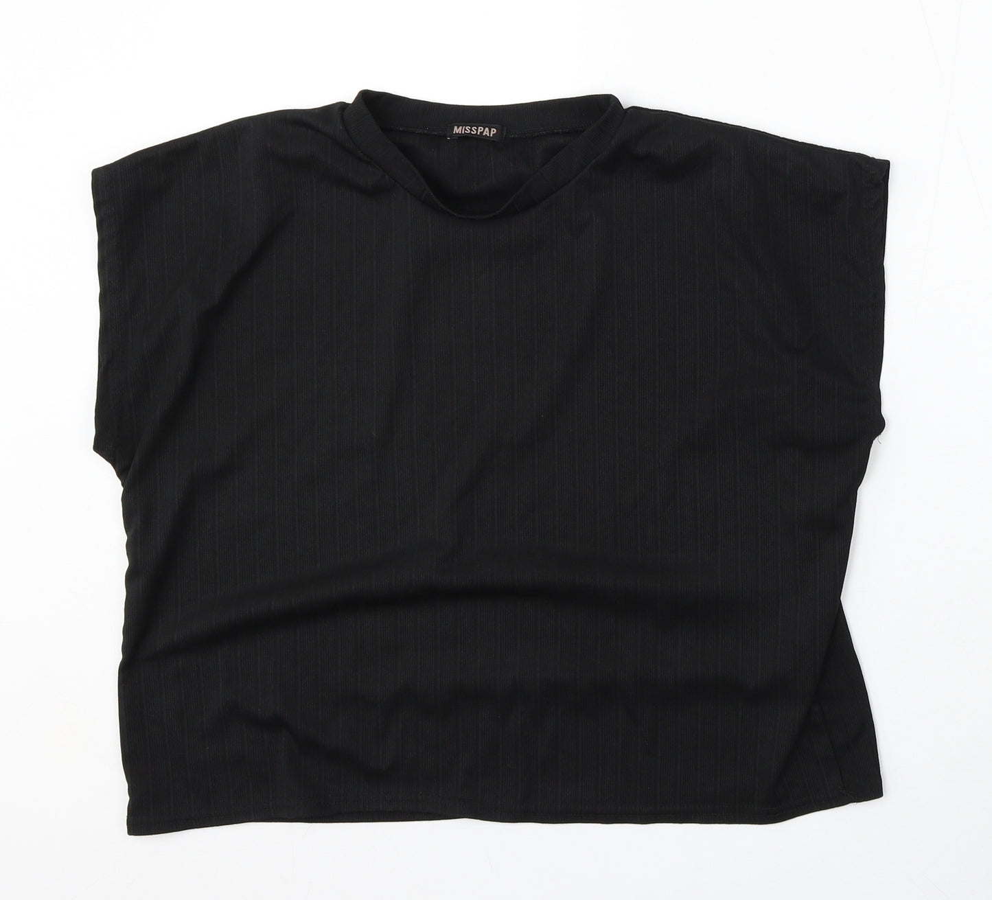 Misspap Womens Black Round Neck  Polyester Vest Jumper Size S