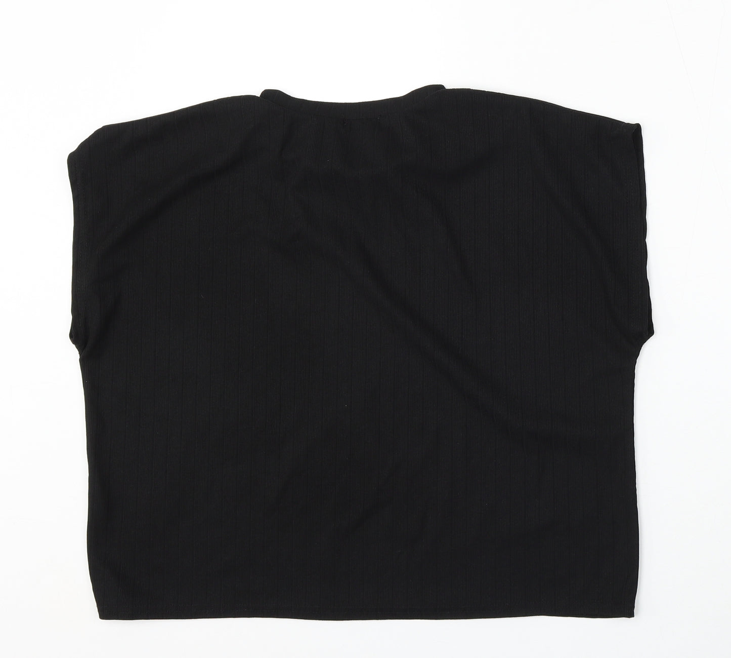 Misspap Womens Black Round Neck  Polyester Vest Jumper Size S