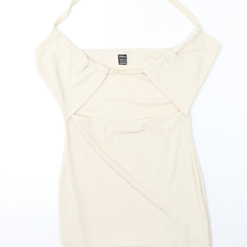 SheIn Womens Beige  Polyester Bodycon  Size S  Square Neck