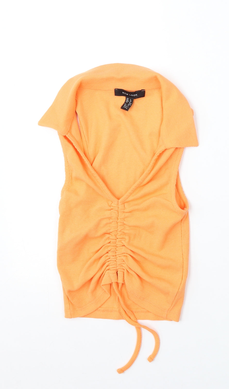 New Look Womens Orange Round Neck  Cotton Vest Jumper Size 8
