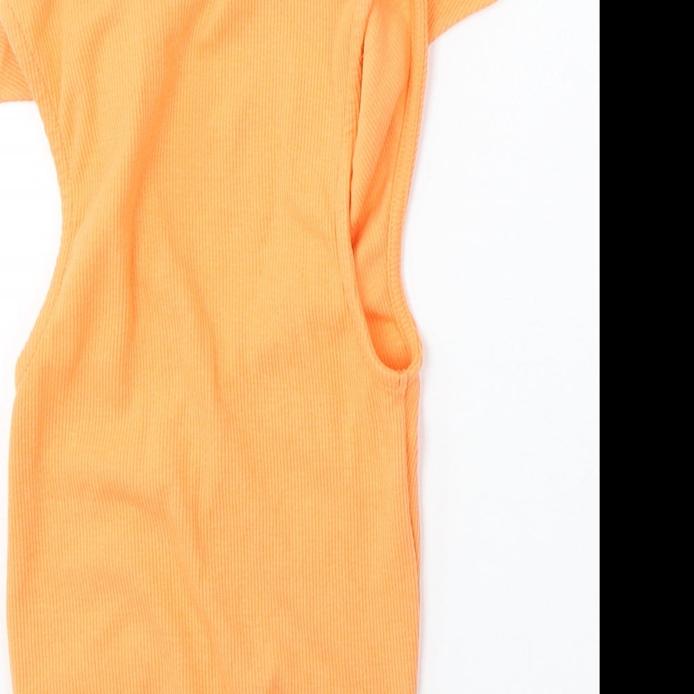 New Look Womens Orange Round Neck  Cotton Vest Jumper Size 8