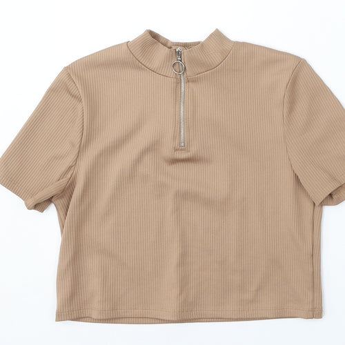 Primark Womens Brown Collared  Polyester Pullover Jumper Size S