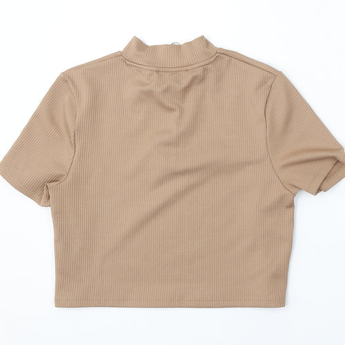 Primark Womens Brown Collared  Polyester Pullover Jumper Size S