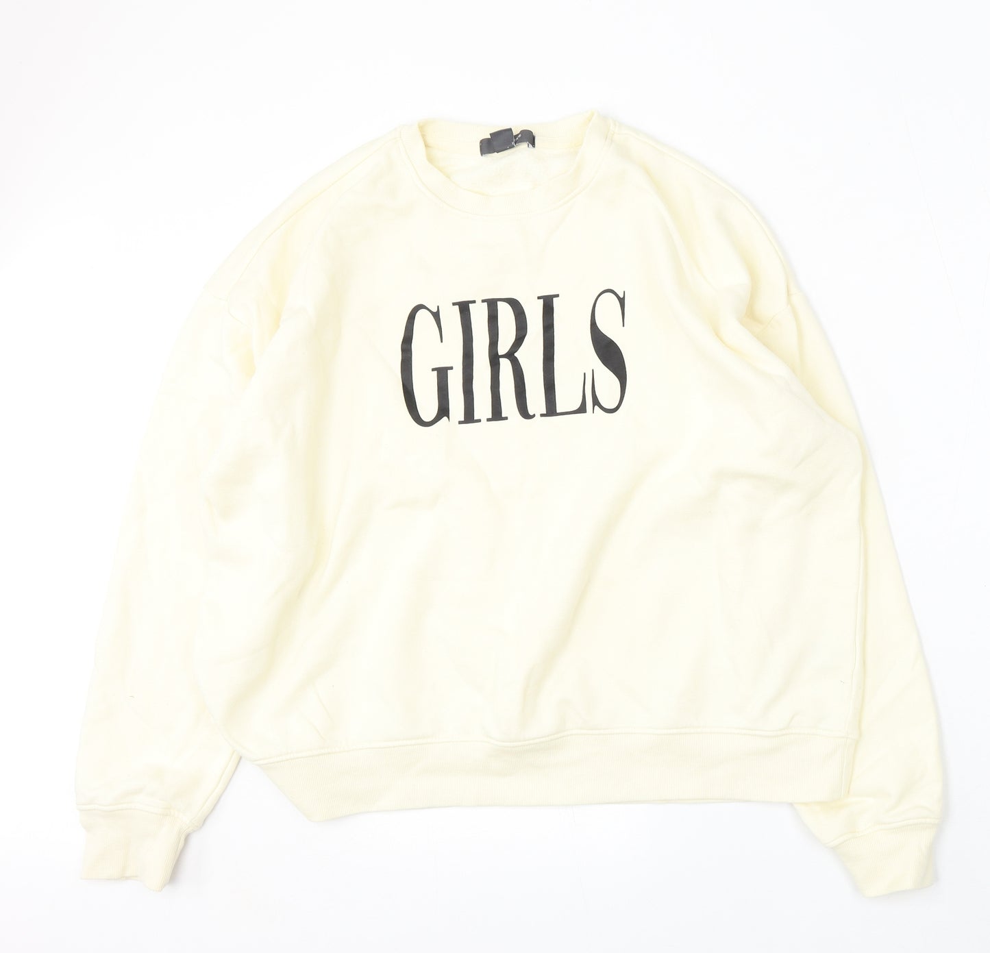 Primark Womens Yellow  Cotton Pullover Sweatshirt Size L