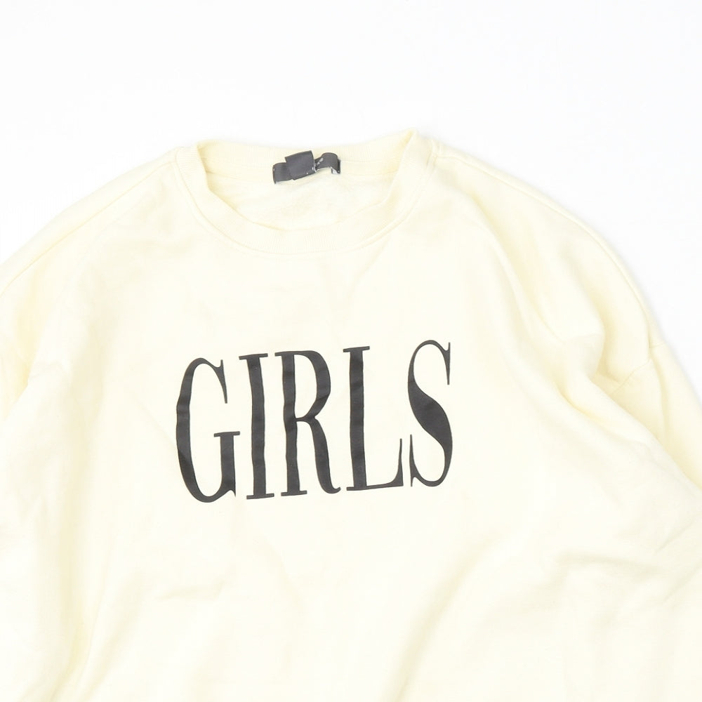 Primark Womens Yellow  Cotton Pullover Sweatshirt Size L