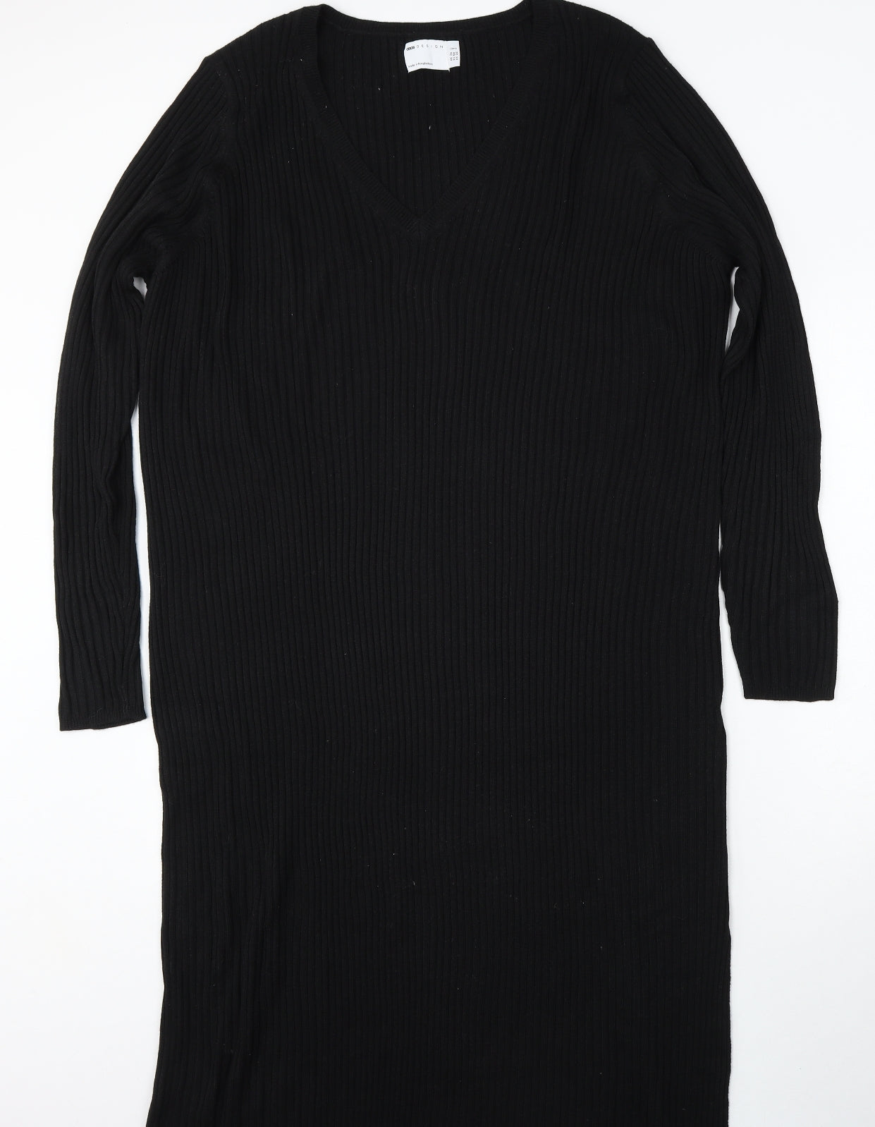ASOS Womens Black  Polyester Jumper Dress  Size 26  Round Neck