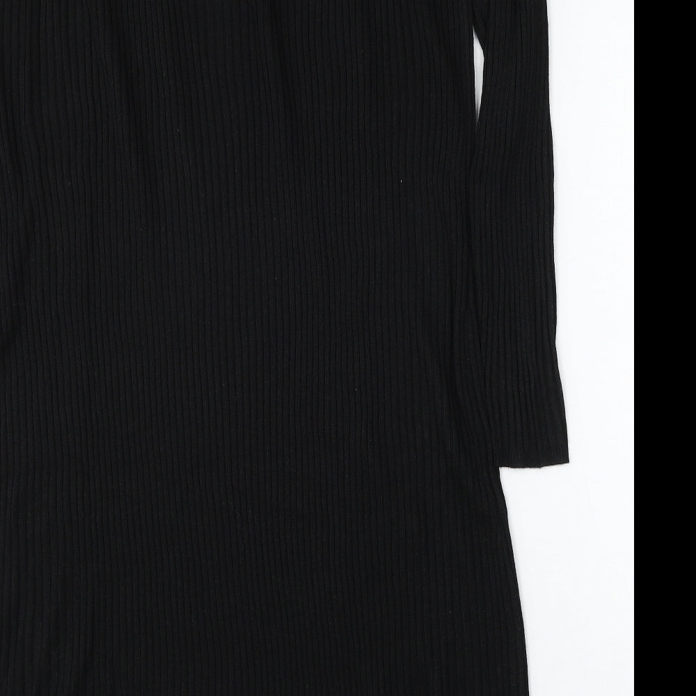 ASOS Womens Black  Polyester Jumper Dress  Size 26  Round Neck