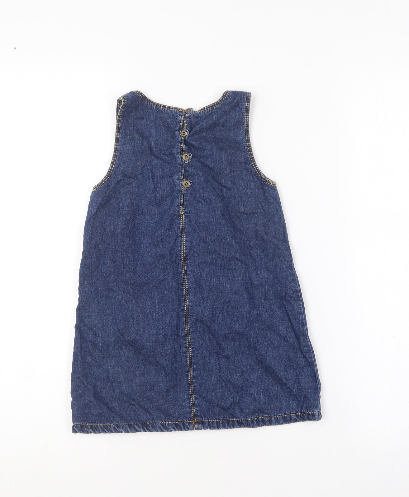 NEXT Girls Blue  Cotton Shift  Size 2-3 Years  Round Neck