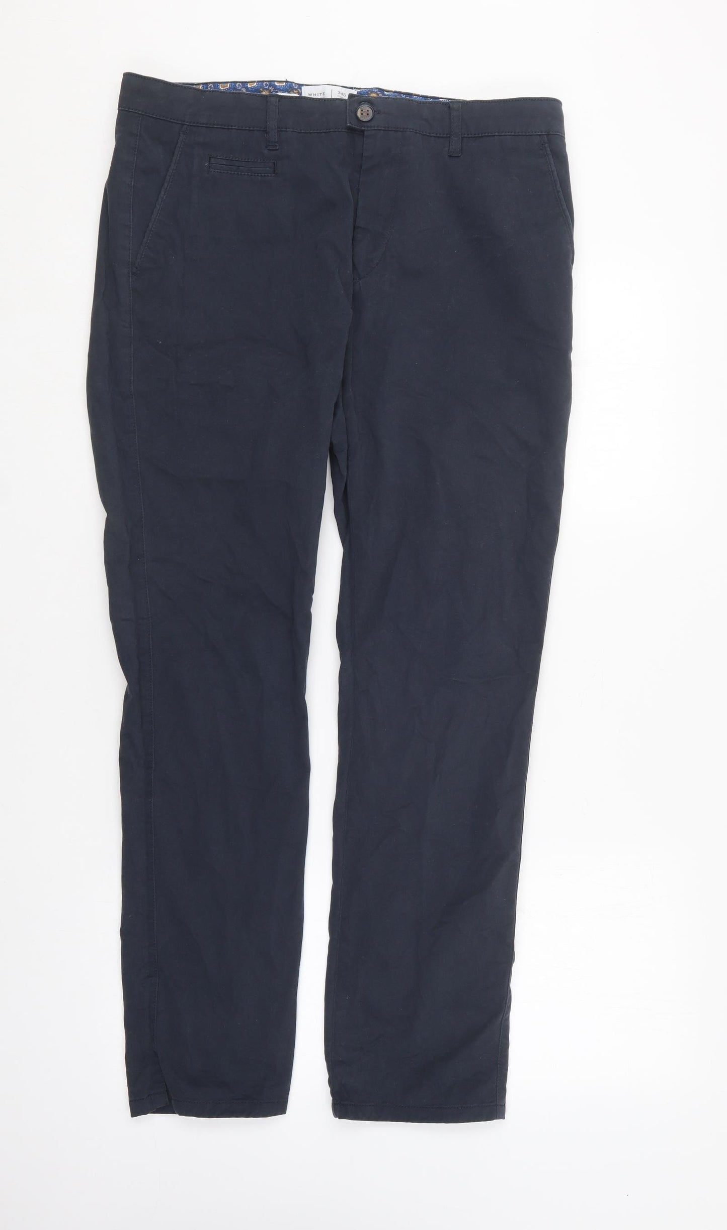 White Label Womens Blue  Cotton Chino Trousers Size 34 in L29 in Regular