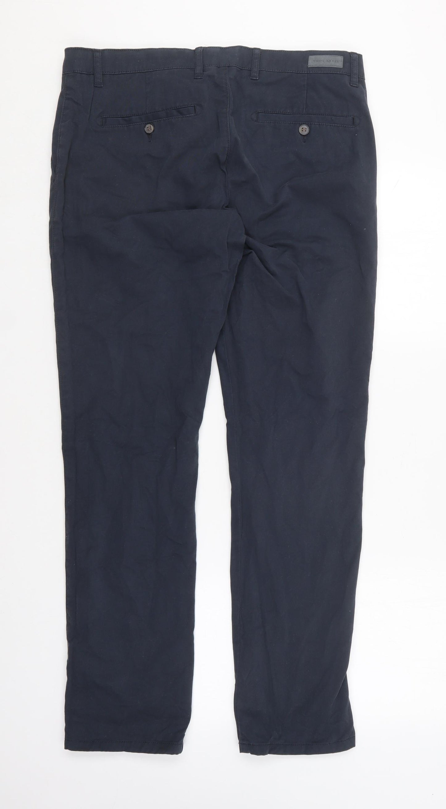White Label Womens Blue  Cotton Chino Trousers Size 34 in L29 in Regular