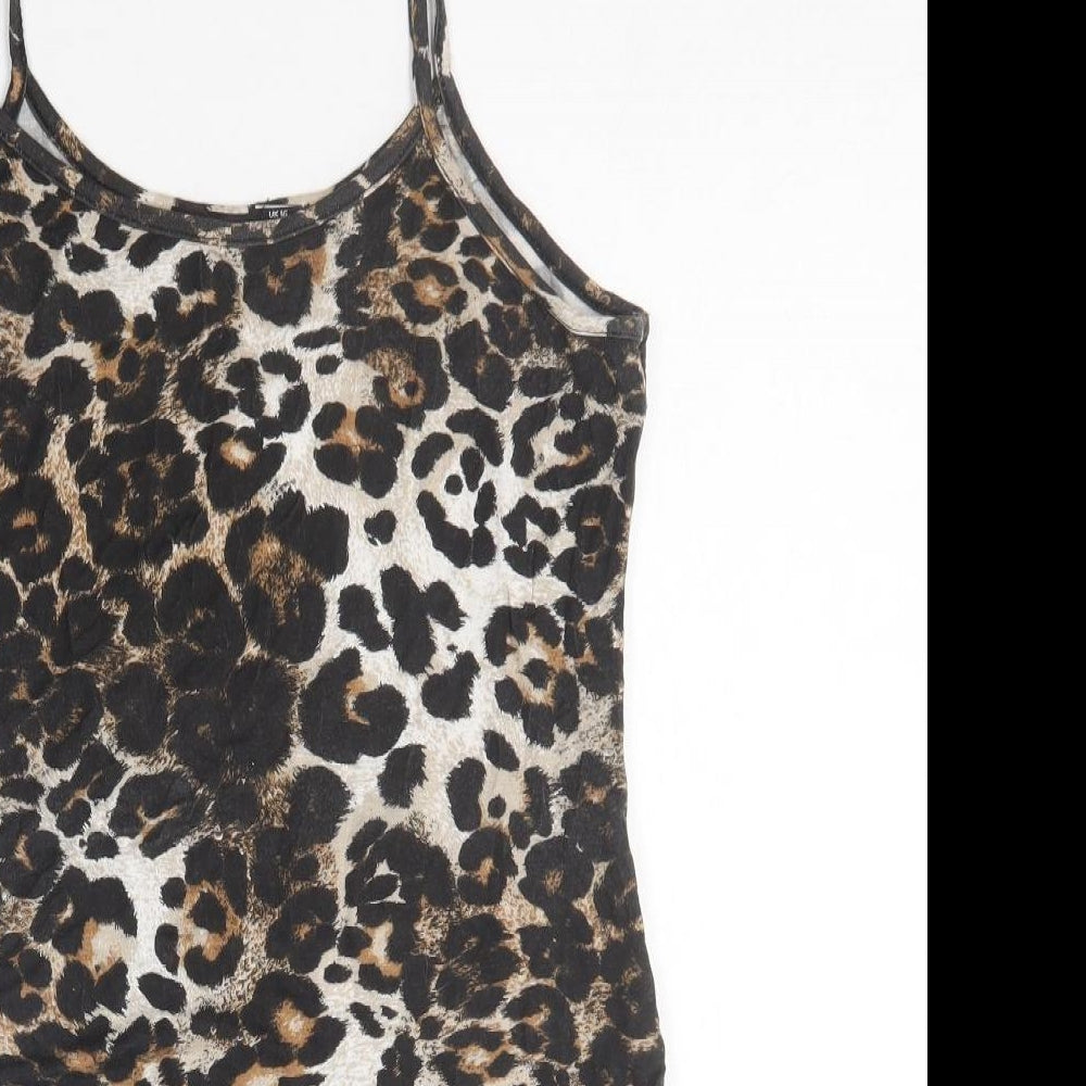 I SAW IT FIRST Womens Multicoloured Animal Print Cotton Bodysuit One-Piece Size 16