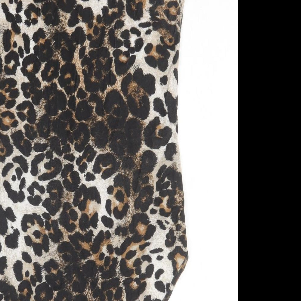 I SAW IT FIRST Womens Multicoloured Animal Print Cotton Bodysuit One-Piece Size 16