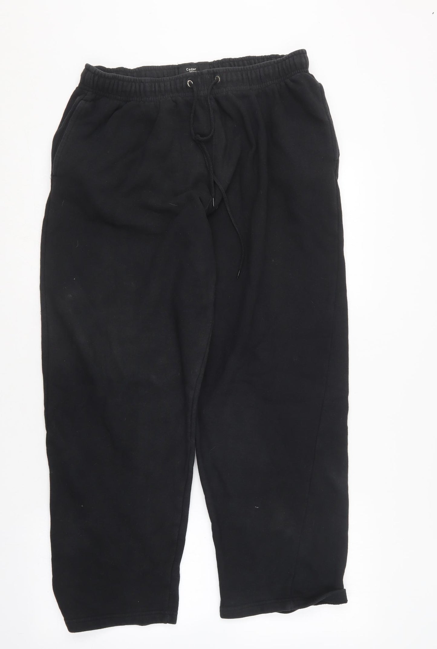 Cedar Wood State Womens Black  Cotton Jogger Trousers Size XL L27 in Regular