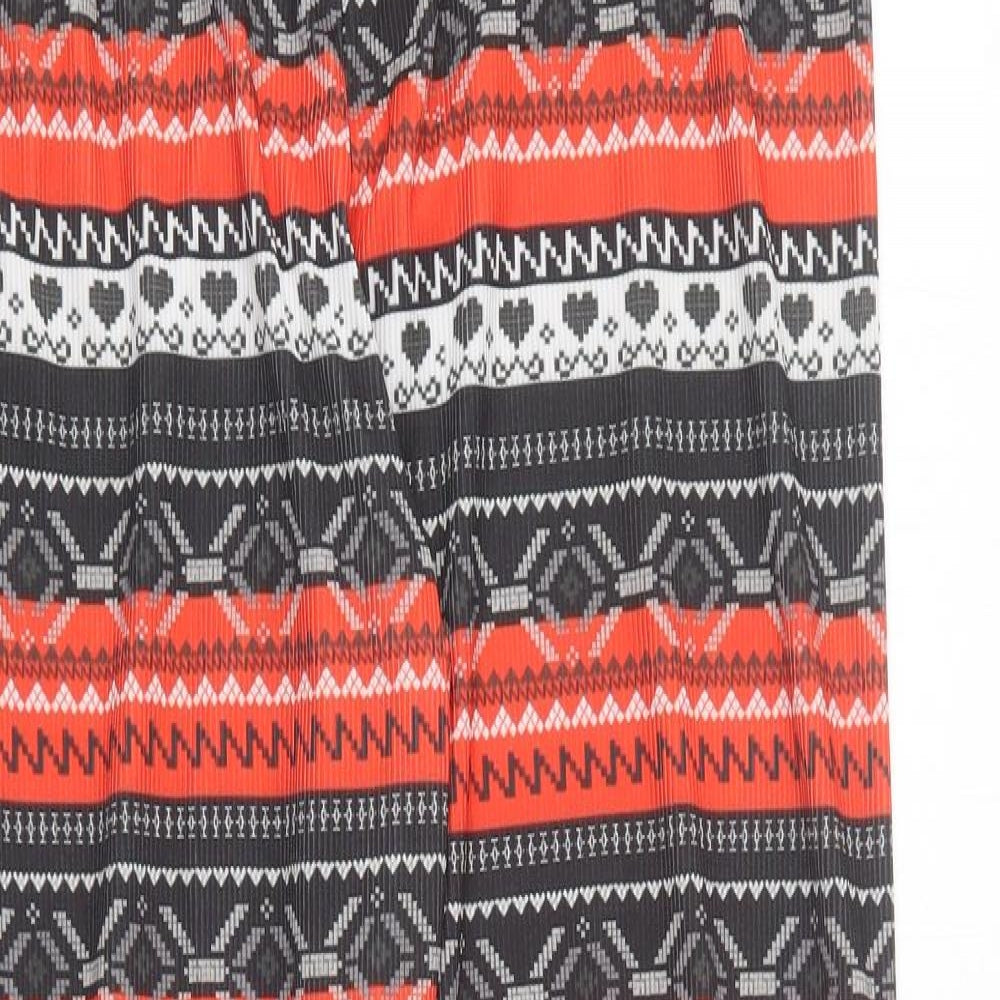PRETTYLITTLETHING Womens Multicoloured Geometric Polyester Jogger Leggings Size 14 L26 in