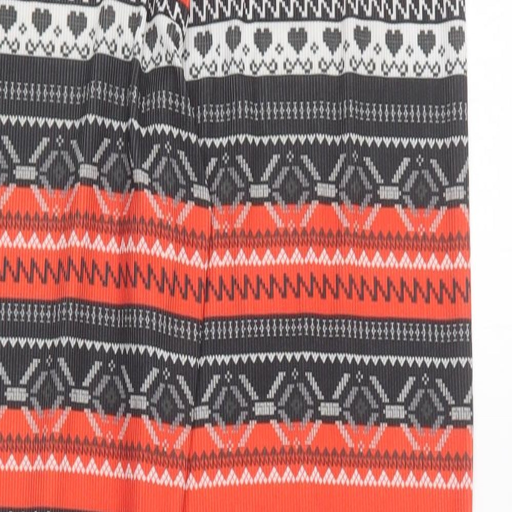PRETTYLITTLETHING Womens Multicoloured Geometric Polyester Jogger Leggings Size 14 L26 in