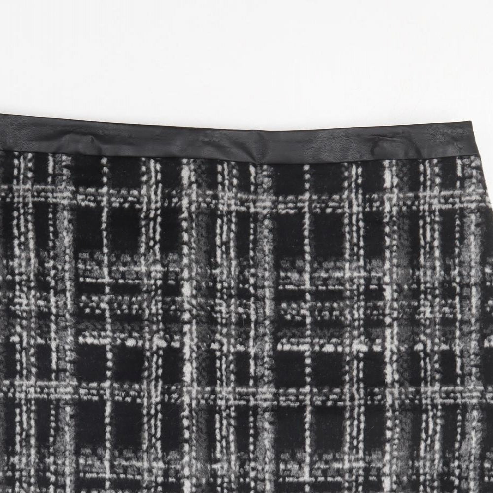 F&F Womens Black Plaid Polyester Mini Skirt Size 20