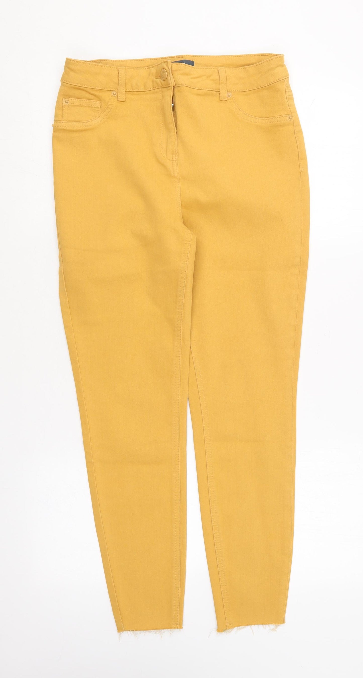 Papaya Womens Yellow  Cotton Skinny Jeans Size 12 L26 in Regular