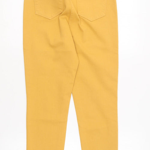 Papaya Womens Yellow  Cotton Skinny Jeans Size 12 L26 in Regular
