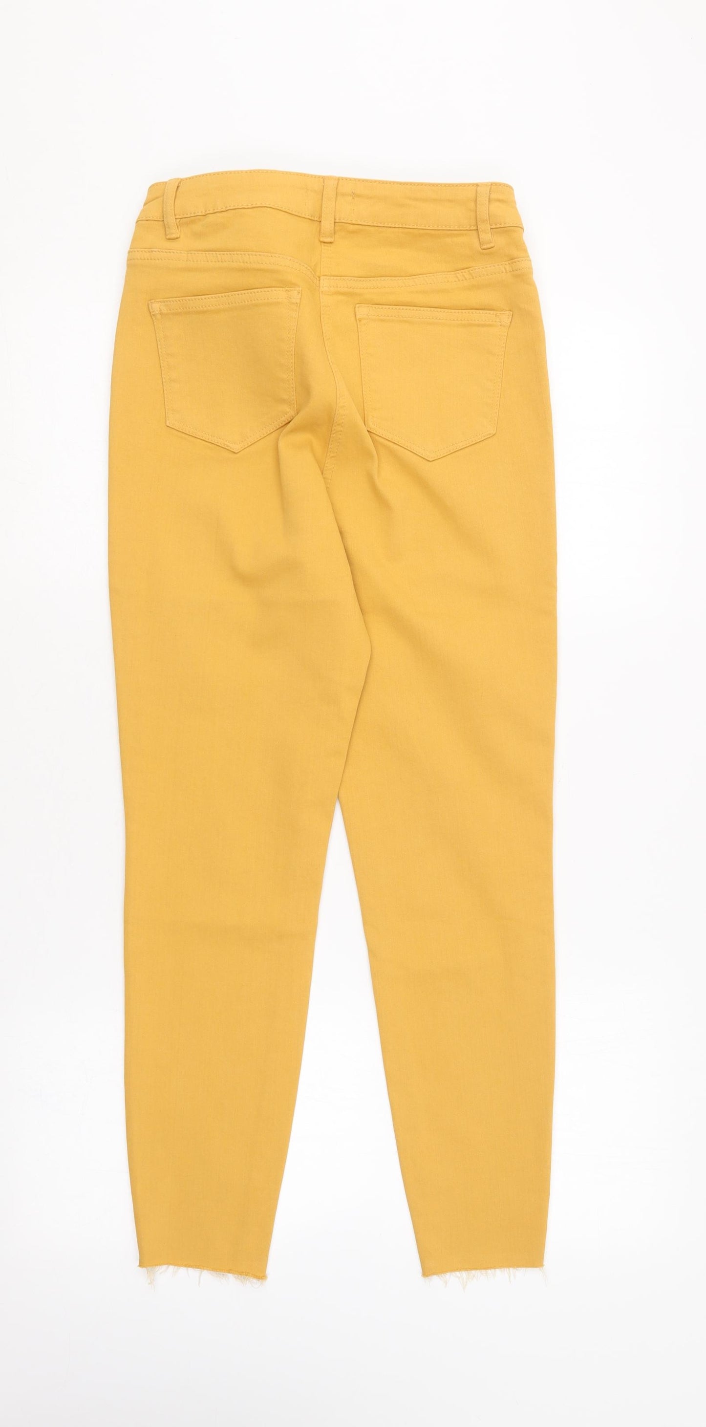 Papaya Womens Yellow  Cotton Skinny Jeans Size 12 L26 in Regular