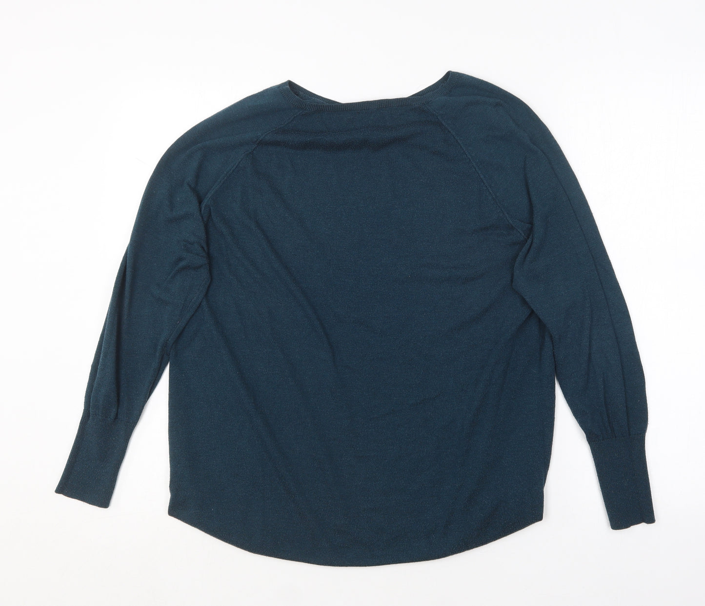 Oasis Womens Blue Round Neck  Polyester Pullover Jumper Size 14