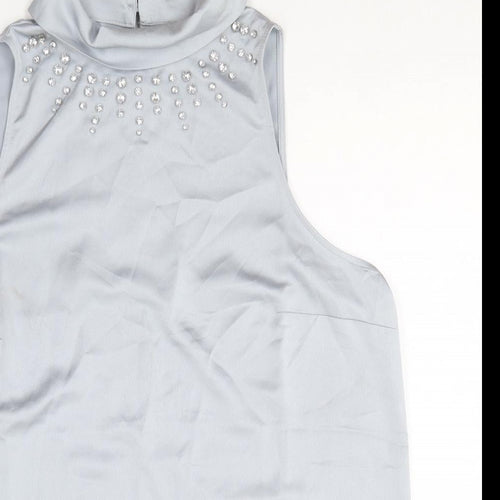 River Island Womens Blue  Polyester Basic Blouse Size 14 Collared