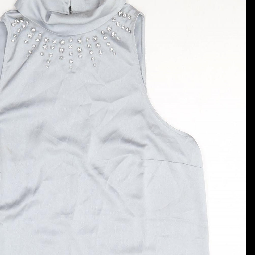 River Island Womens Blue  Polyester Basic Blouse Size 14 Collared
