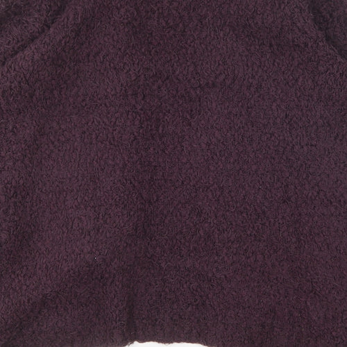 F&F Girls Purple V-Neck  Polyester Cardigan Jumper Size 13-14 Years